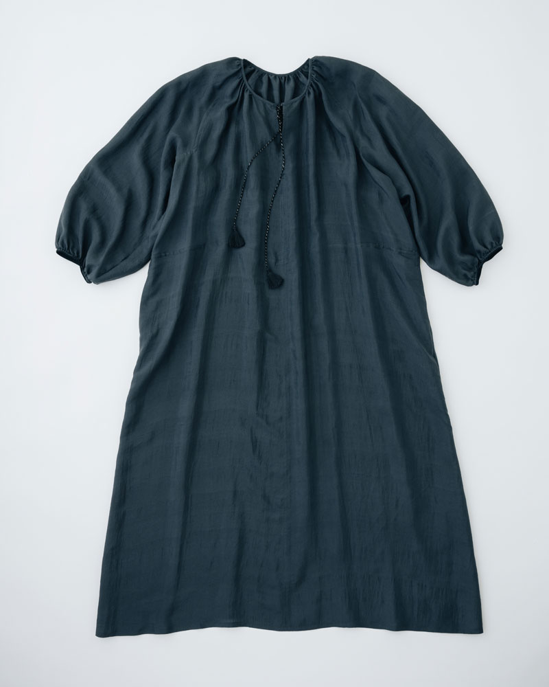Silk Kaftan Dress Charcoal gray