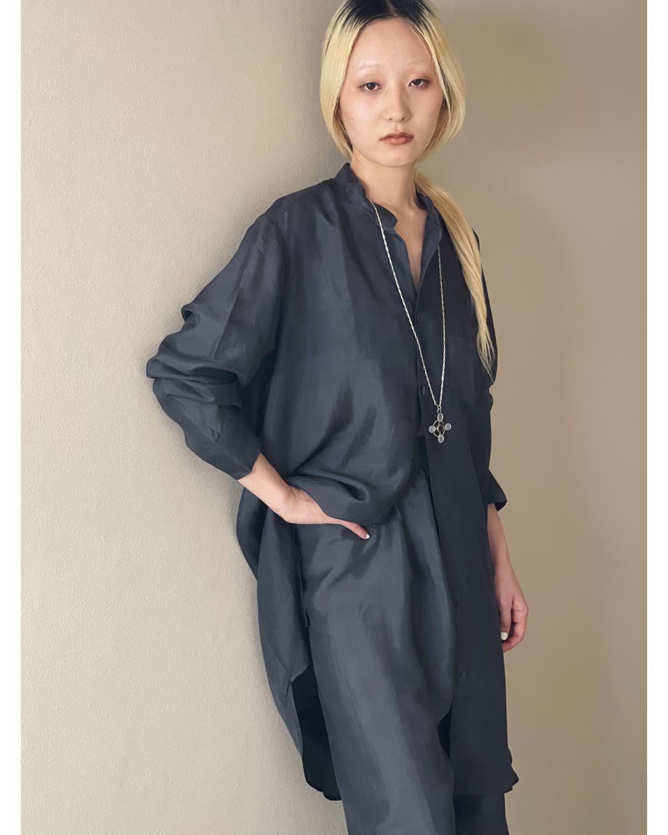 Silk Long Bouse Charcoal gray Wear